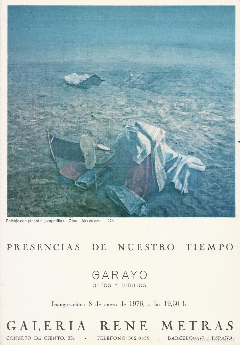 Otros objetos de arte: Garayo &Oacute;leos y dibujos. Folleto Presentaci&oacute;n Exposici&oacute;n 1976. Ren&eacute; Metras. Barcelona. 23x16 cm.