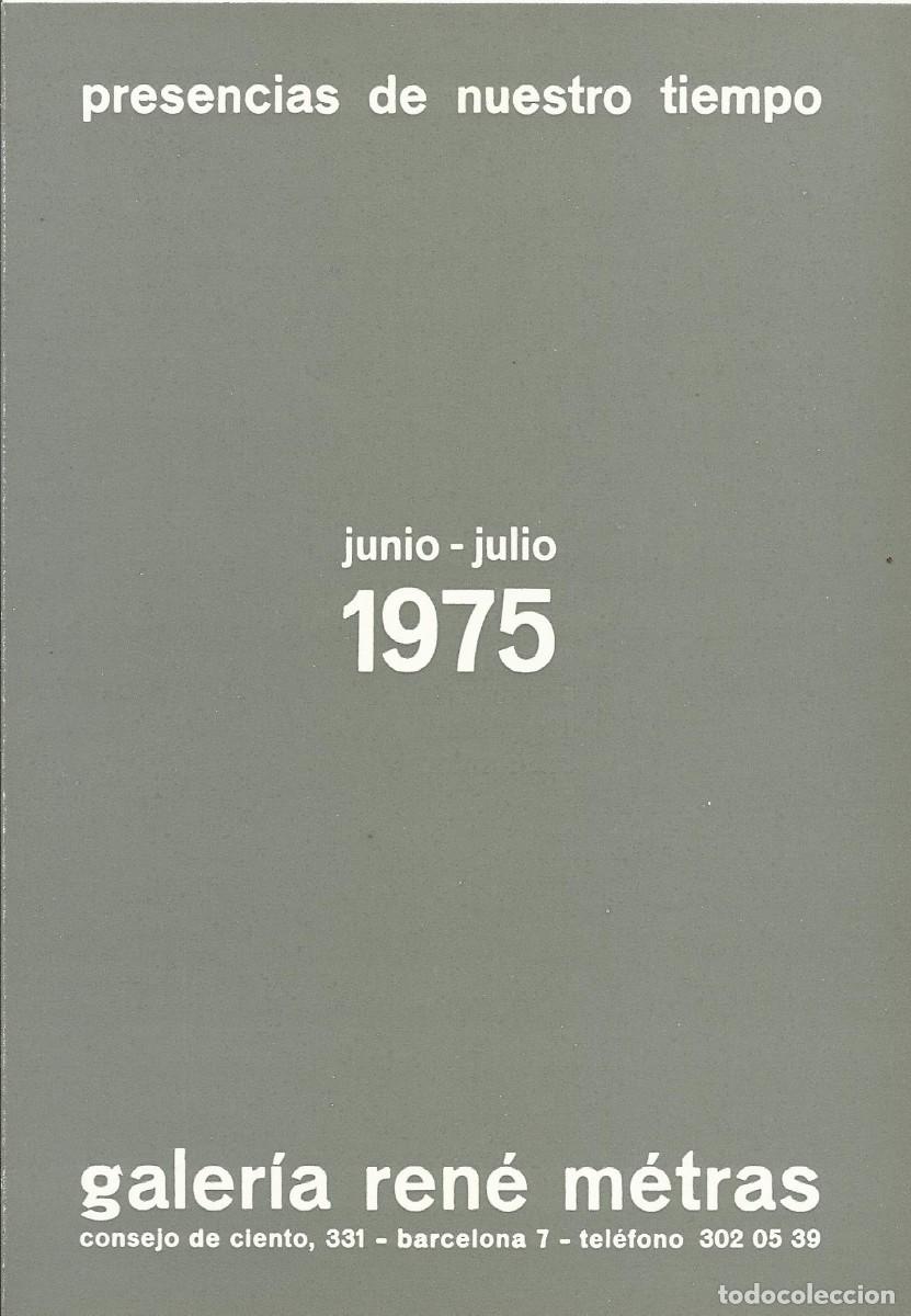 Otros objetos de arte: D&iacute;ptico Galer&iacute;a Ren&eacute; Metr&aacute;s. Junio-Julio 1975. Obras originales, pinturas, esculturas, dibujos, etc.