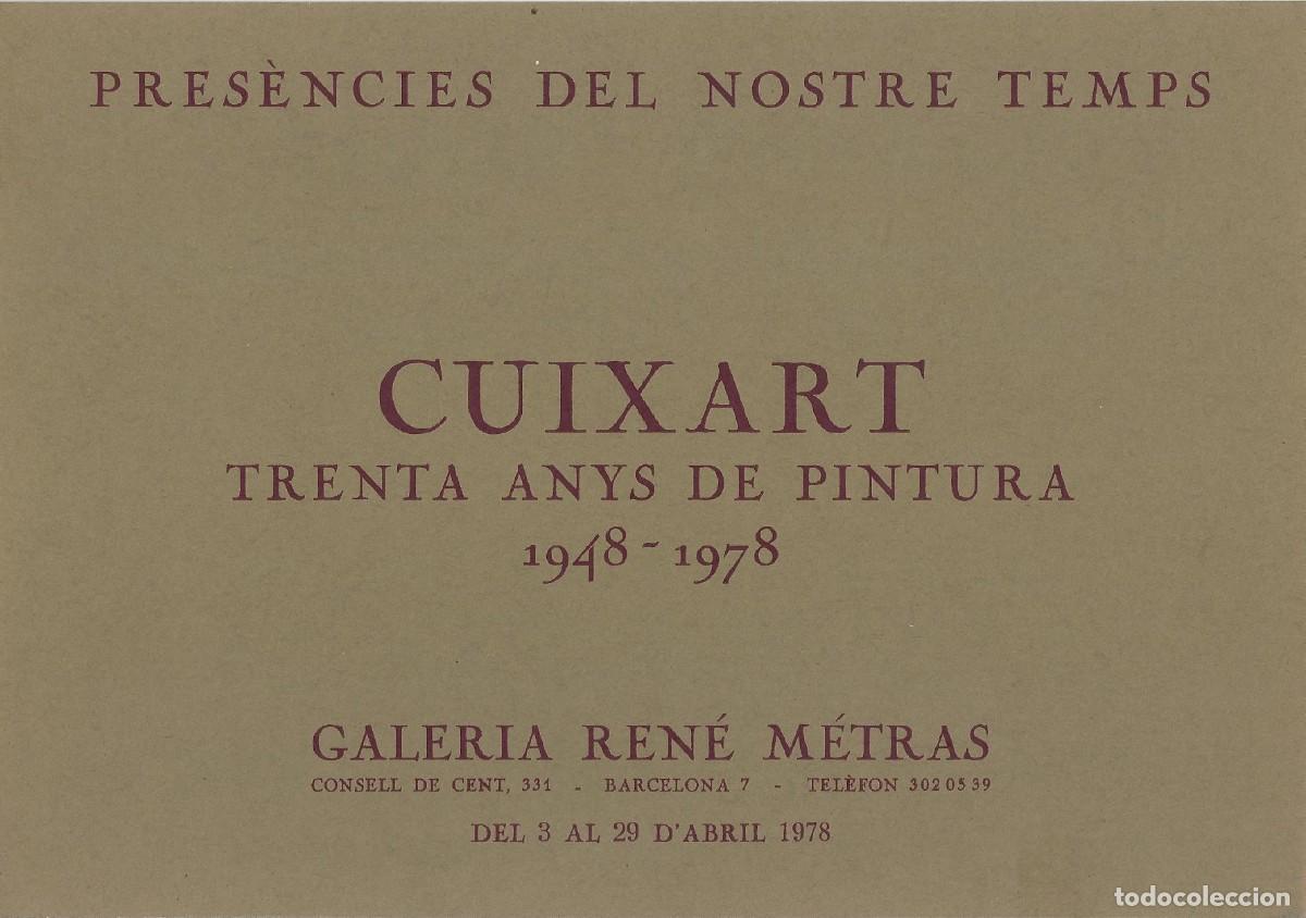 Otros objetos de arte: Cuixart. Trenta Anys de Pintura. D&iacute;ptico Galer&iacute;a Ren&eacute; Metras. 1978. Barcelona. 16x23 cm.