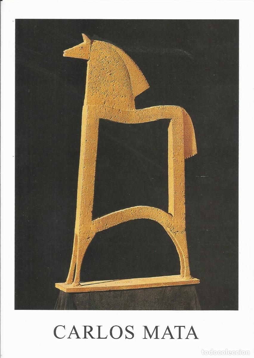 Otros objetos de arte: Carlos Mata. Tr&iacute;ptico exposici&oacute;n. 2001. Tres punts. Barcelona. 21x15 cm.