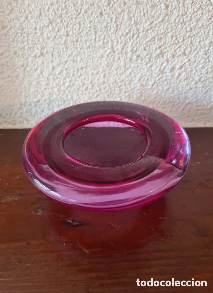 Otros objetos de arte: Pink Sommerso Style Art Glass Bowl or ashtray