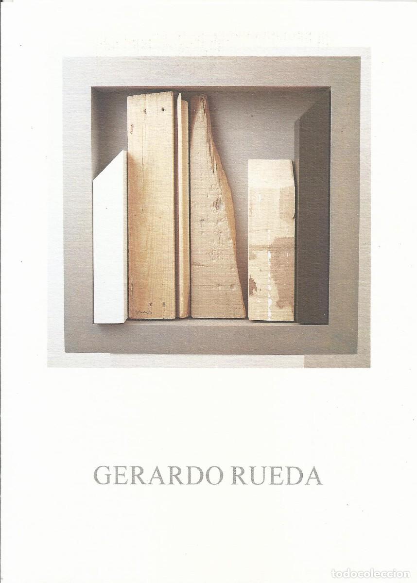 Otros objetos de arte: Gerardo Rueda. Tr&iacute;ptico exposici&oacute;n. 2004. Associaci&oacute; Art Catalunya. 21x15 cm.