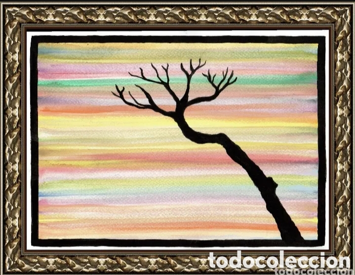 Otros objetos de arte: Gouache original de Marco A. Reynier. &Aacute;rbol 1 / acuarela, cuadro, naturaleza, colores