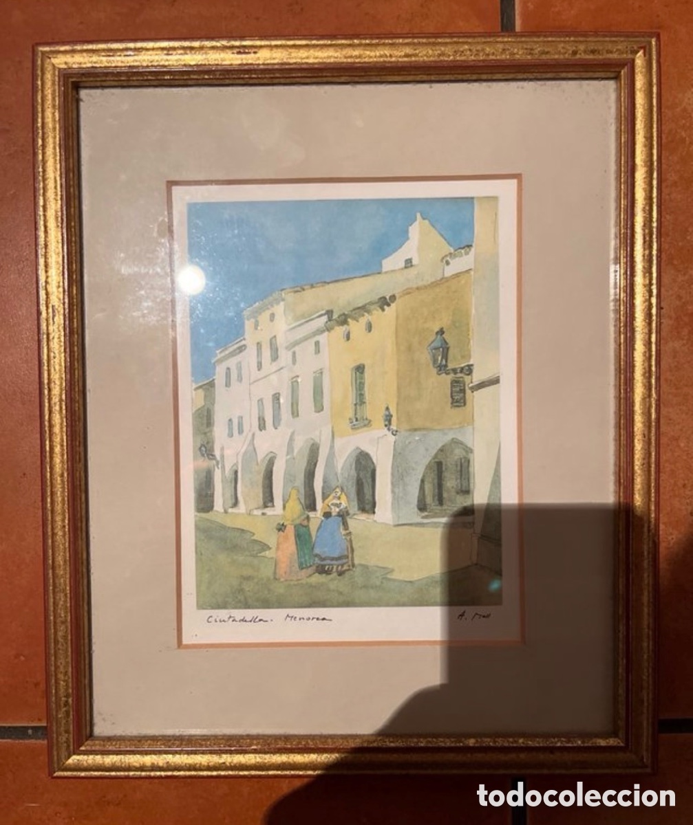 Otros objetos de arte: Cuadro de Andr&eacute;s Moll: Ciutadella, Menorca