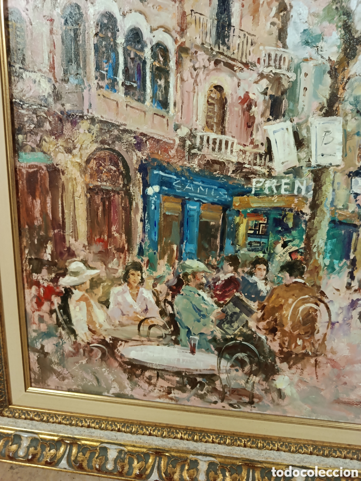 Otros objetos de arte: Caf&eacute; de paris pintado al oleo - Foto 2