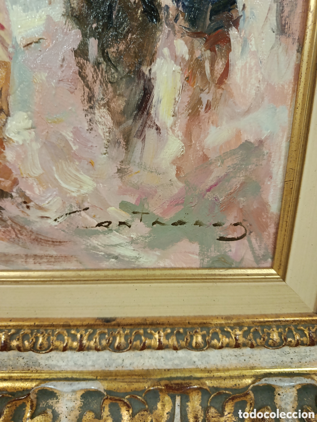 Otros objetos de arte: Caf&eacute; de paris pintado al oleo - Foto 3