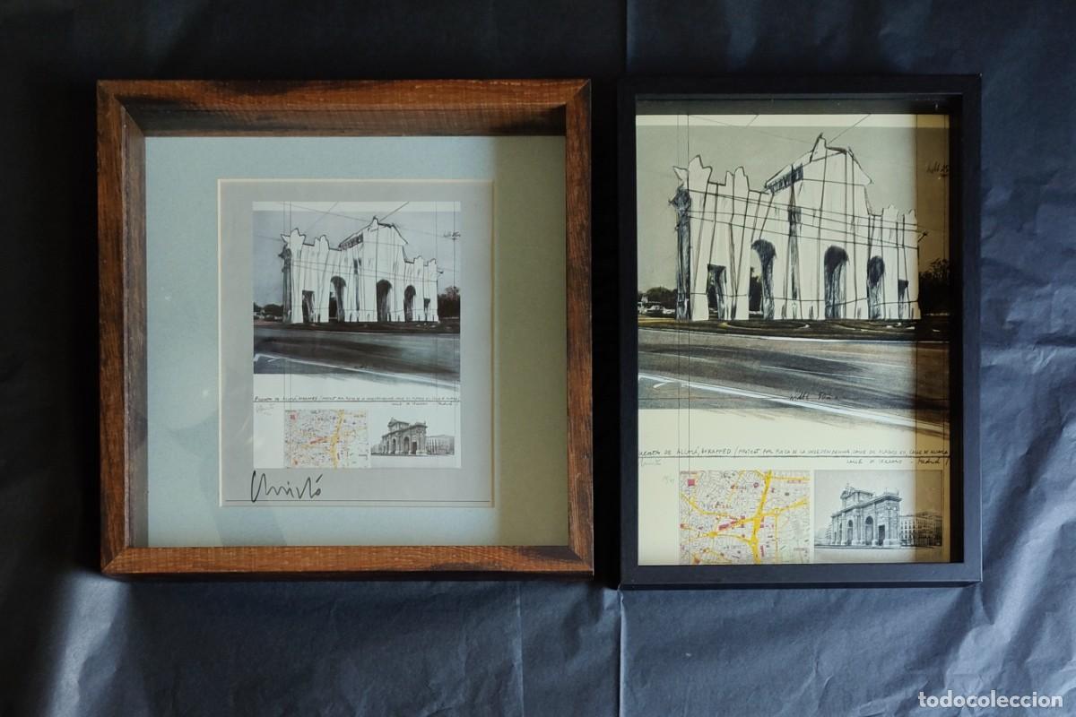 Otros objetos de arte: CHRISTO Y JEANNE CLAUDE. Puerta de Alcal&aacute; Wrapped / 2x, firmado a mano
