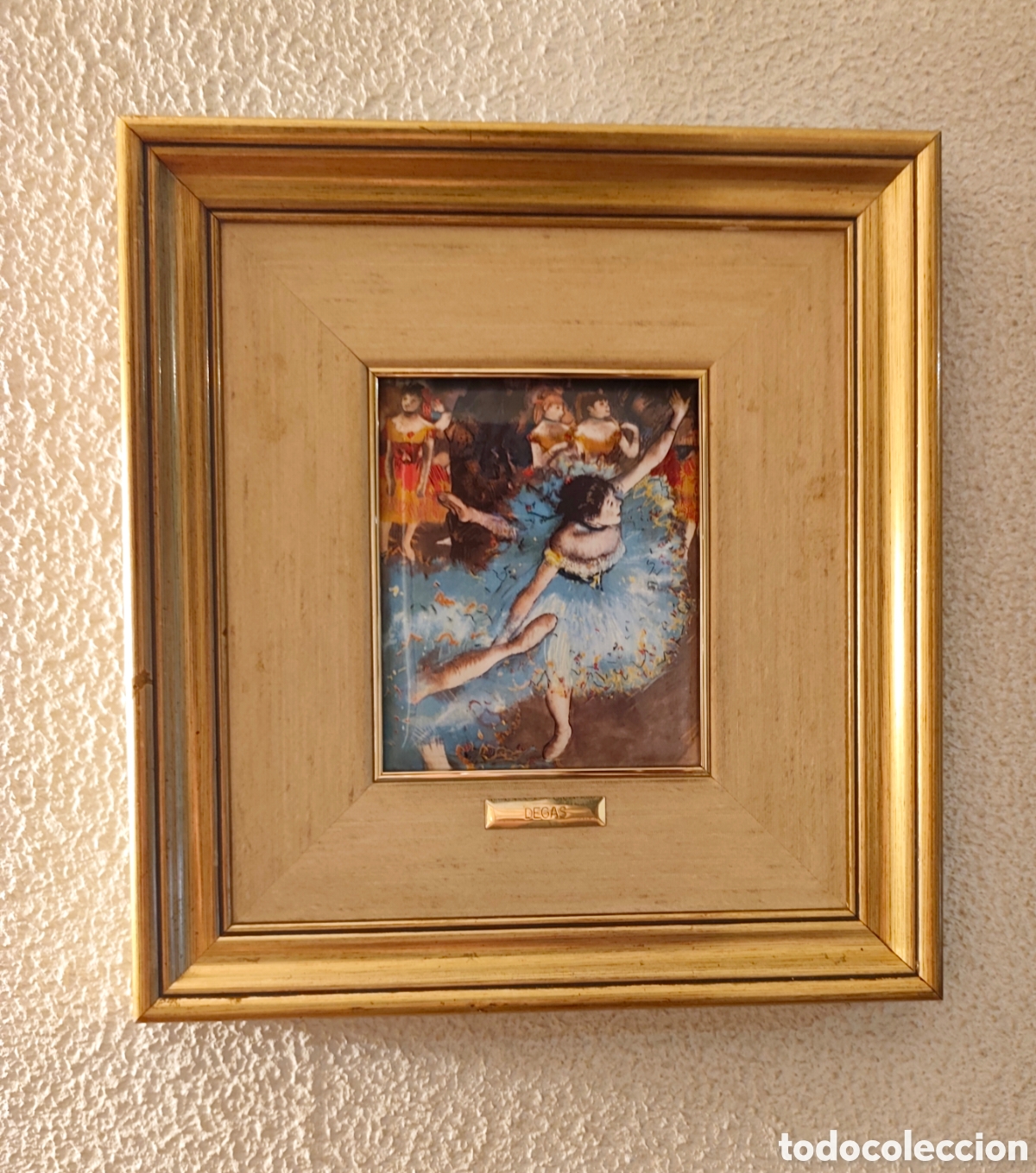 Otros objetos de arte: Cuadro Degas esmalte al fuego. A&ntilde;os 80