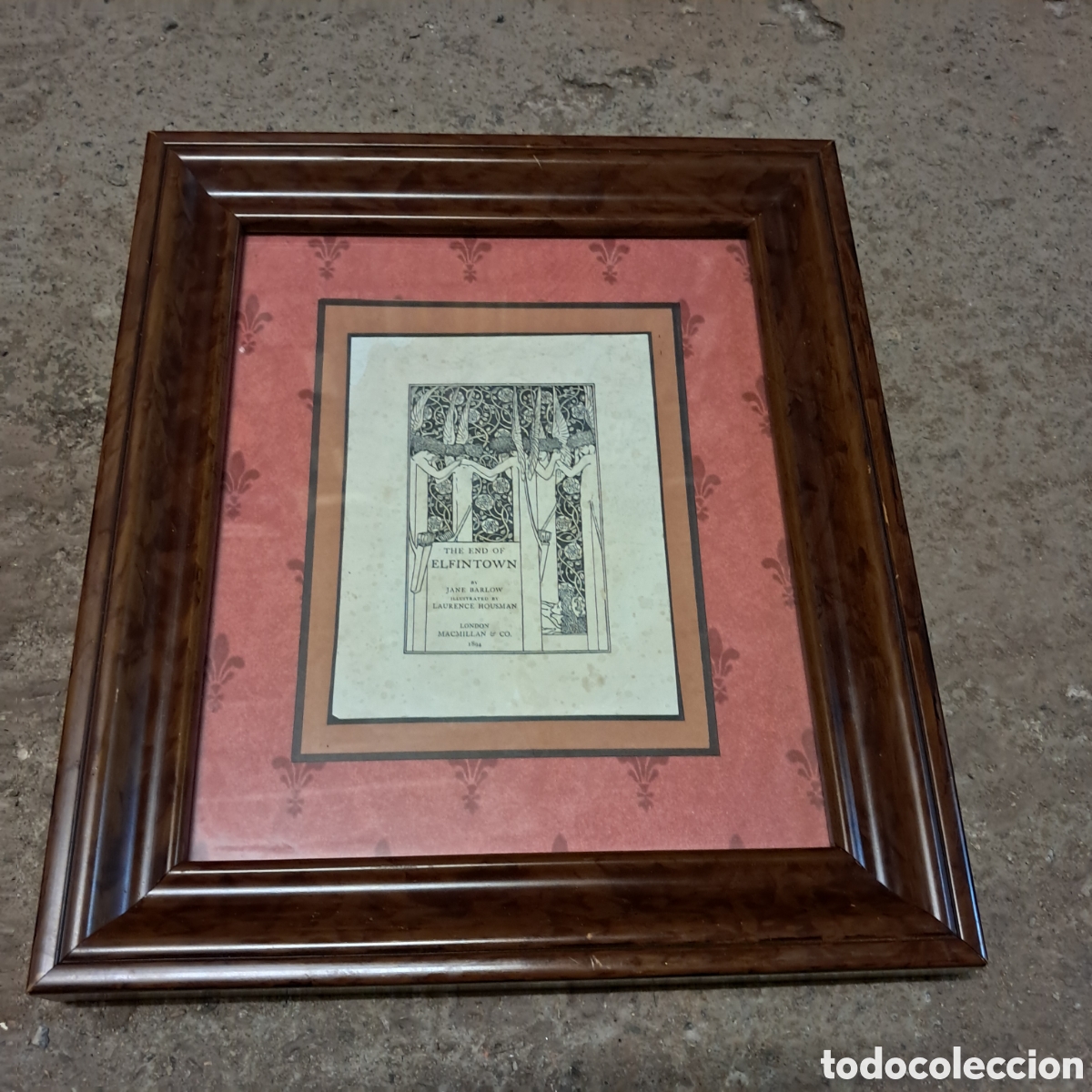 Otros objetos de arte: Hoja enmarcada del libro The End of Elfintown, Jane Barlow