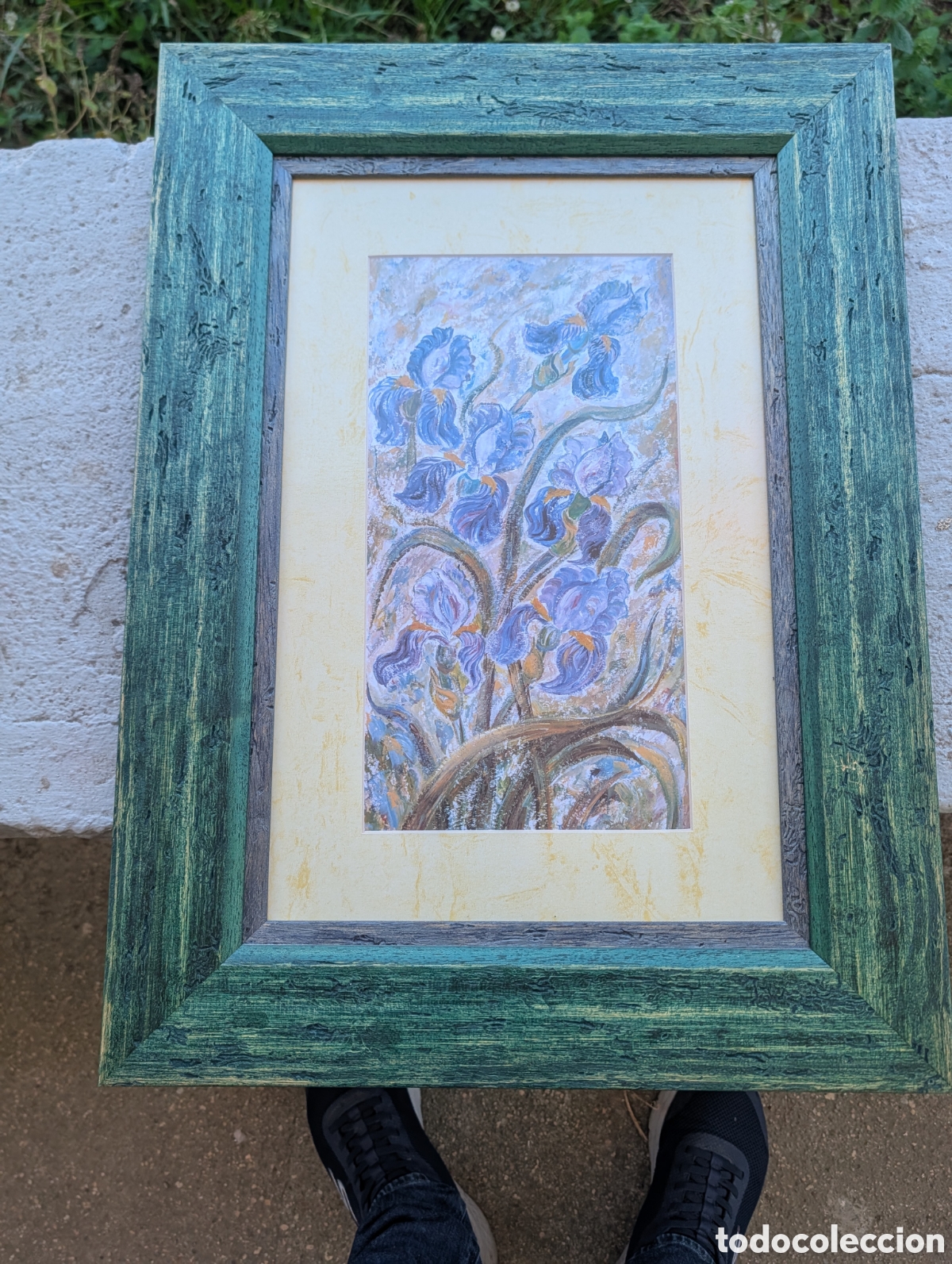 Otros objetos de arte: Cuadro Enmarcado &rdquo;Lirios Azules&rdquo; - Estilo Impresionista (Homenaje a Van Gogh