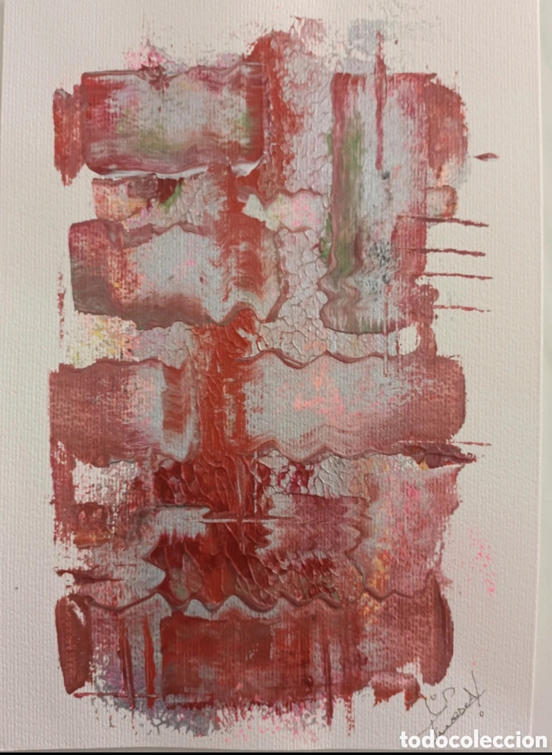Otros objetos de arte: Pintura acr&iacute;lico abstracto 21x29 cm (hecho a mano]