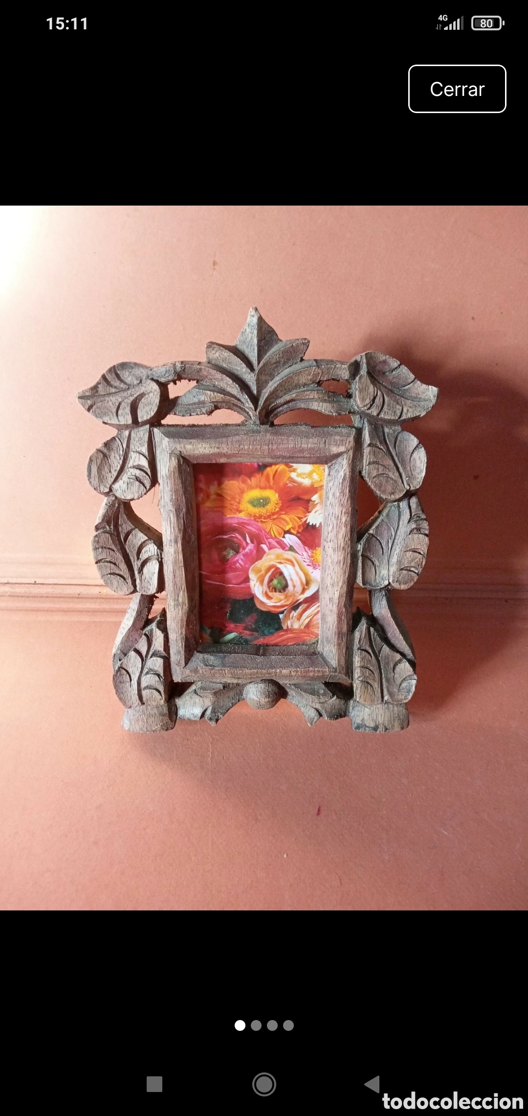 Otros objetos de arte: Marco de fotos artesan&iacute;a en madera