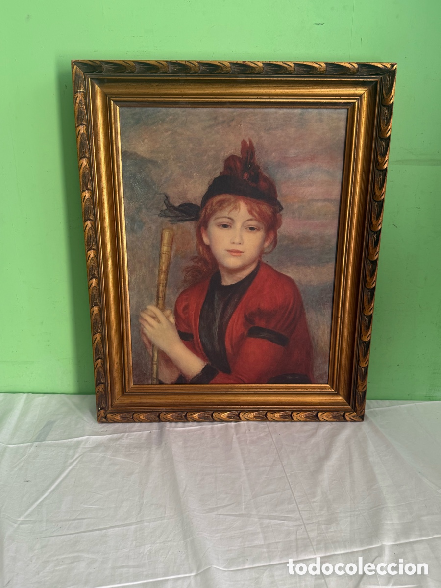 Arte: Reproducci&oacute;n sobre tela de Pierre-Auguste Renoir &ndash; &ldquo;El excursionista&rdquo; &ndash; Enmarcada
