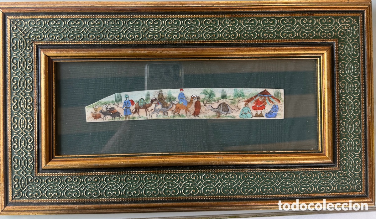 Otros objetos de arte: Miniatura persa sobre hueso de camello
