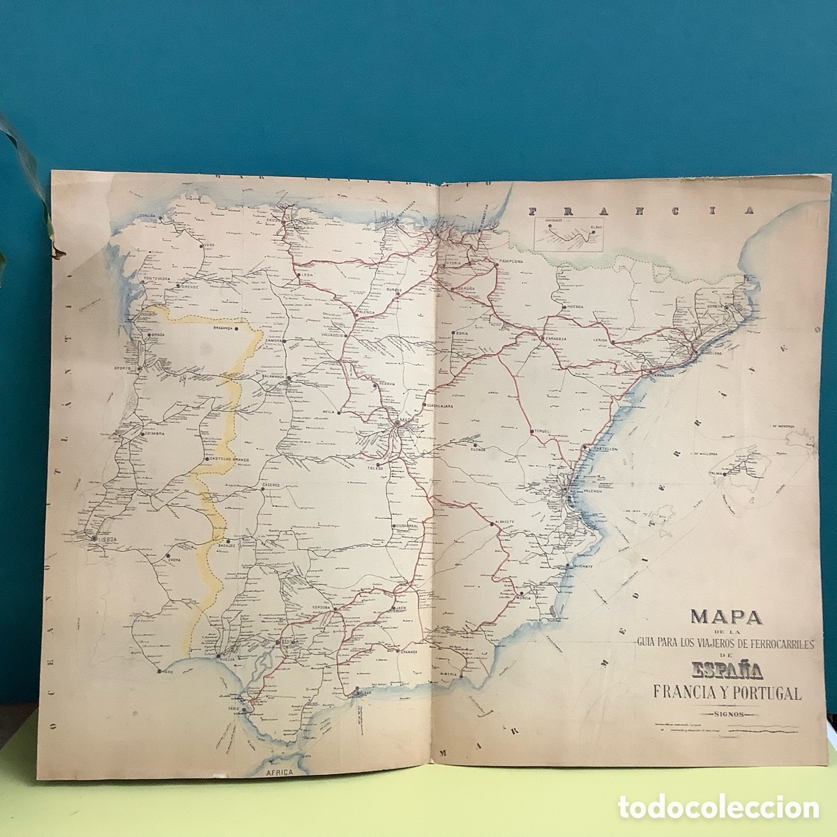 Otros objetos de arte: Mapa de la gu&iacute;a para los viajeros de ferrocarriles