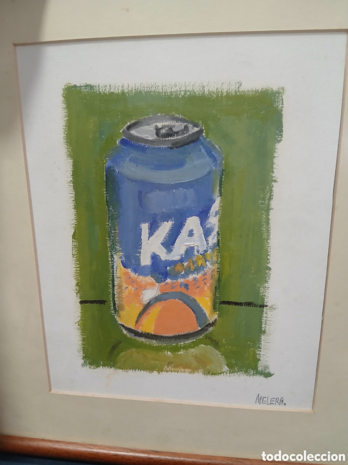 Andere Kunstgegenst&auml;nde: Miguel Melero (Pontevedra, 1961). Acr&iacute;lico sobre papel. Lata de Kas. (L135)
