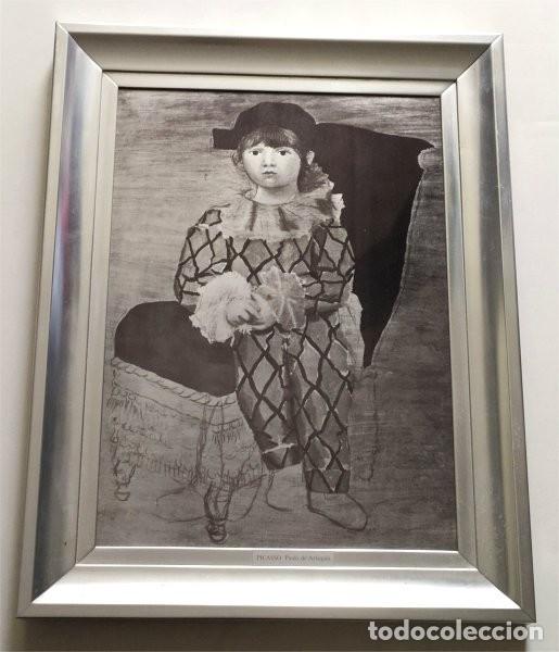 Andere Kunstgegenst&auml;nde: Reproducci&oacute;n de obra de Picasso. Paulo de Arlequ&iacute;n. Perfectamente enmarcado