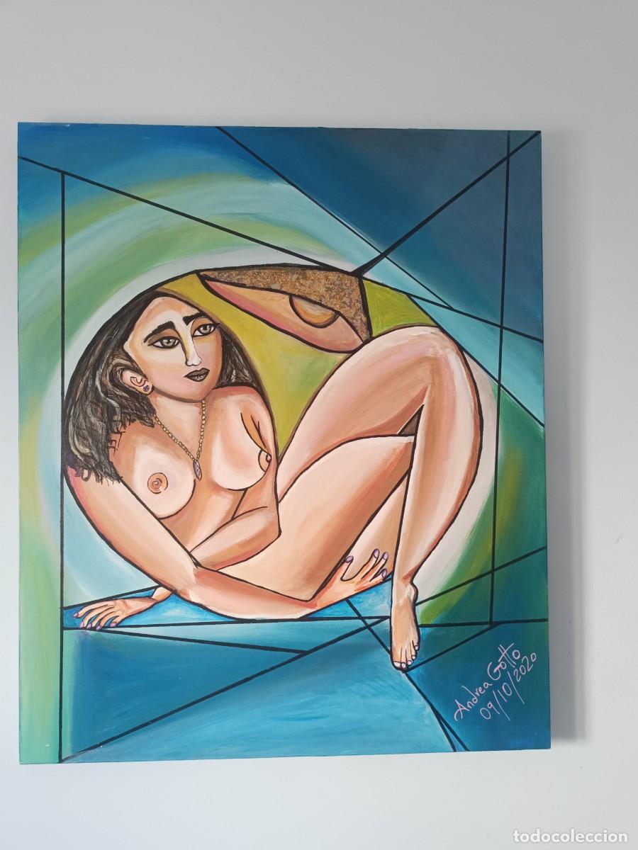 Otros objetos de arte: Cuadro abstracto figura femenina