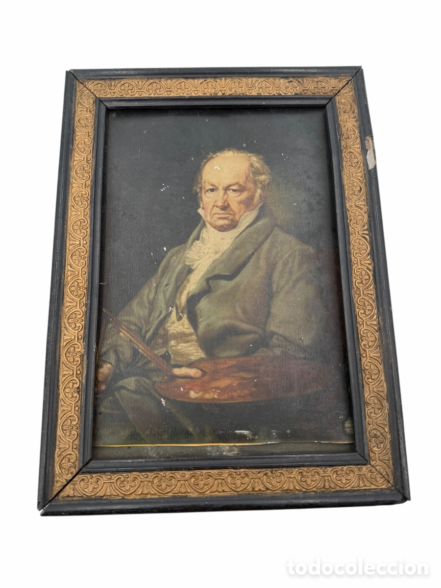 Otros objetos de arte: Retrato de Goya Grabado en Metal y enmarcado de Principios de Siglo XX