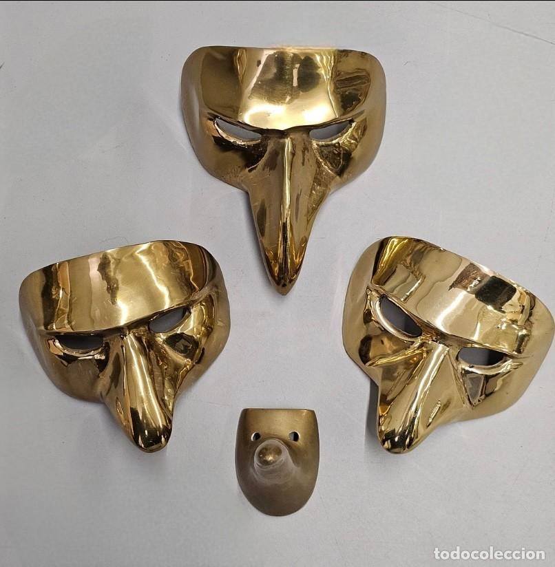 Otros objetos de arte: CONJUNTO MASCARAS VENECIANAS EN BRONCE MACIZO