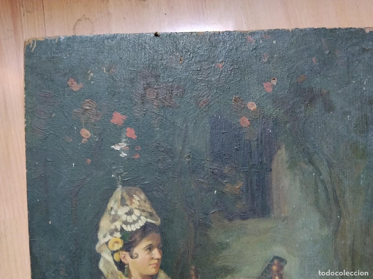 Otros objetos de arte: MUJER SENTADA CUADRO PINTADO EN MADERA 50X30 - Foto 6