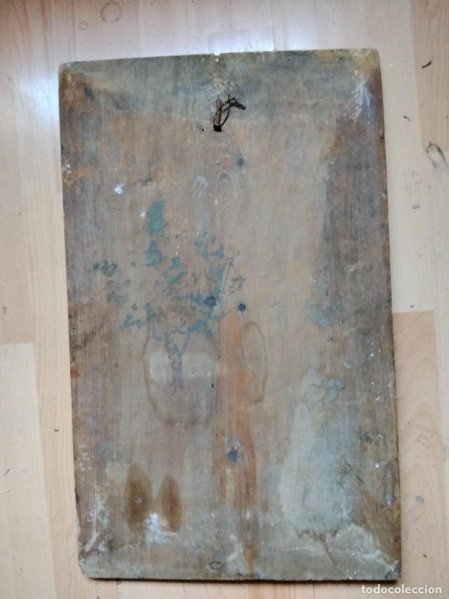 Otros objetos de arte: MUJER SENTADA CUADRO PINTADO EN MADERA 50X30 - Foto 8