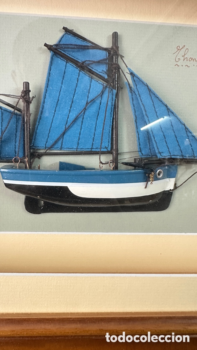 Otros objetos de arte: Barco en relieve enmarcado - Foto 2