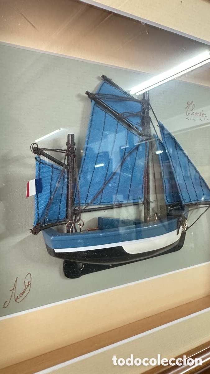 Otros objetos de arte: Barco en relieve enmarcado - Foto 3