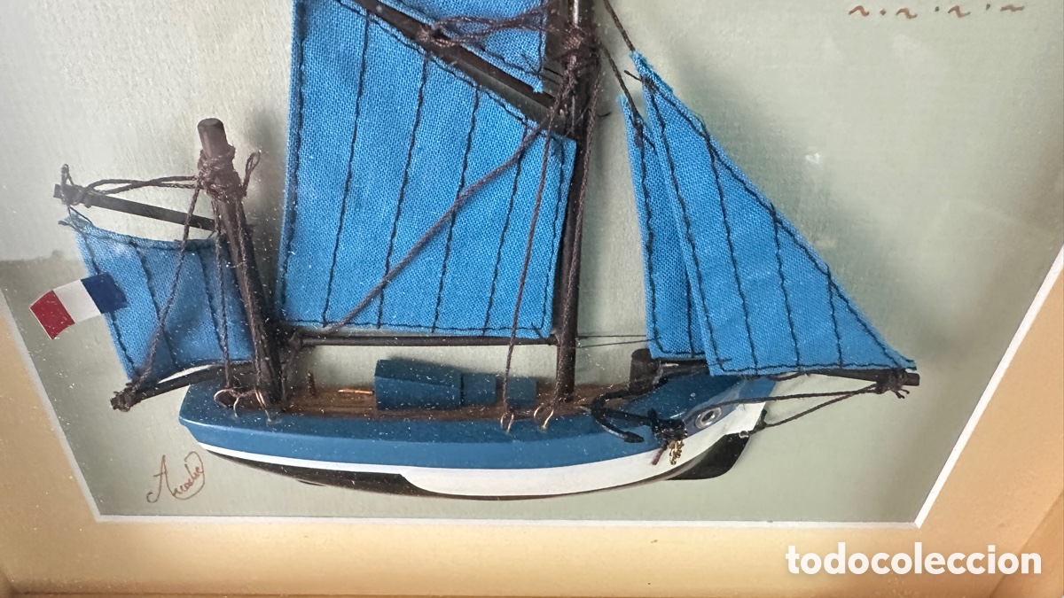 Otros objetos de arte: Barco en relieve enmarcado - Foto 7