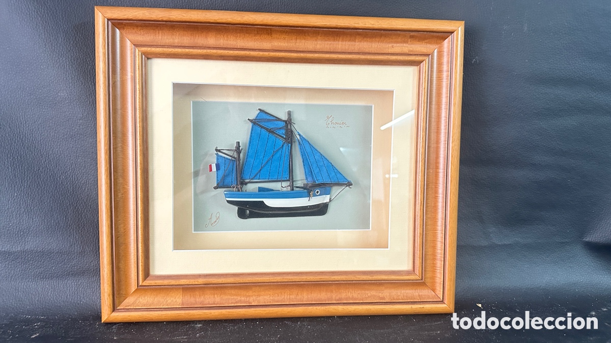 Otros objetos de arte: Barco en relieve enmarcado - Foto 8