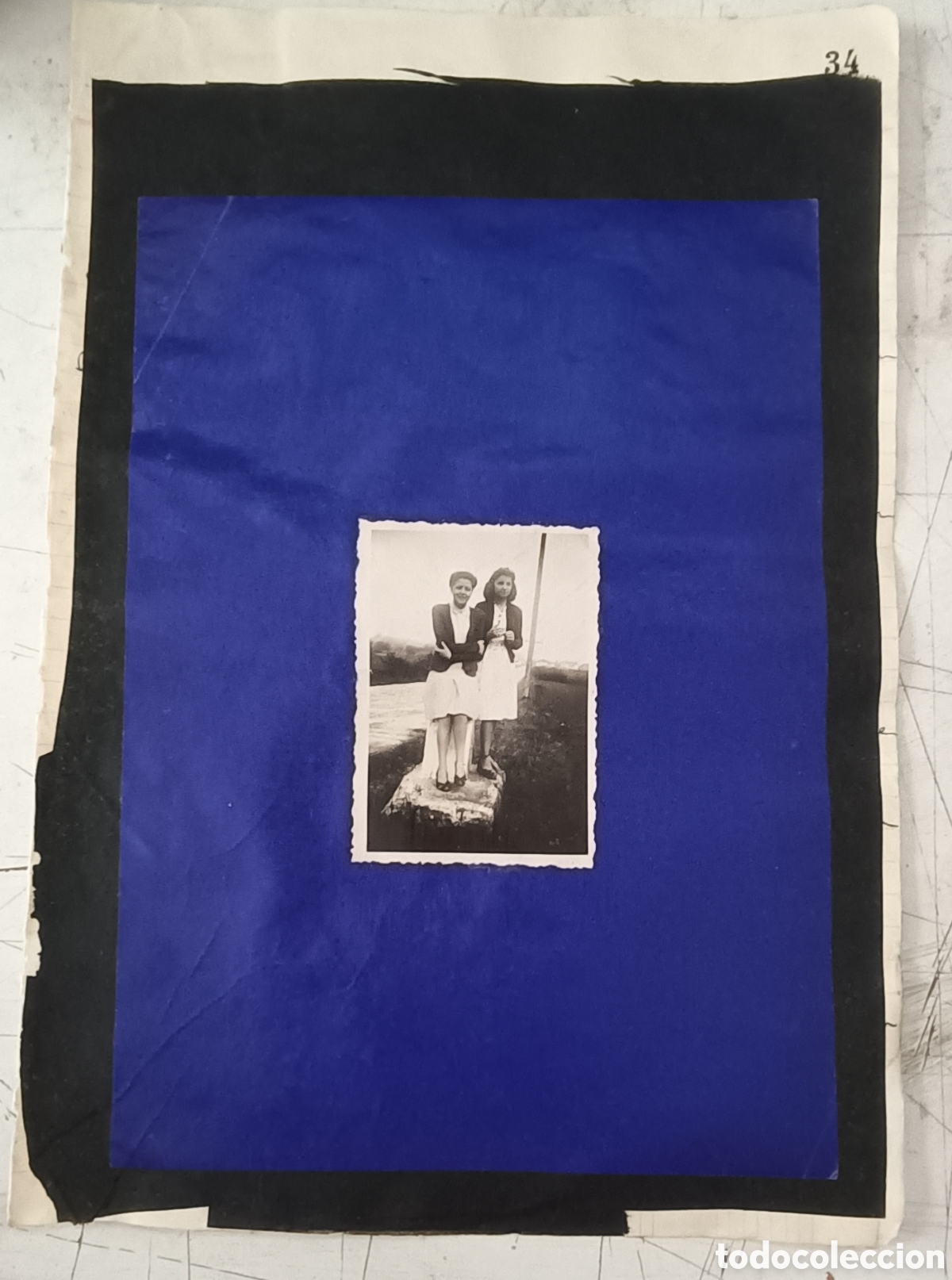 Otros objetos de arte: Collage sobre papel con foto antigua