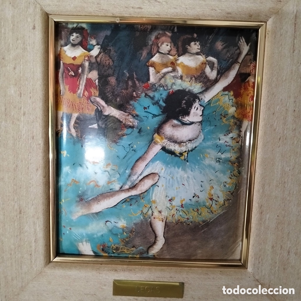 Otros objetos de arte: ANTIGUO CUADRO ESMALTADO DEGAS - Foto 2
