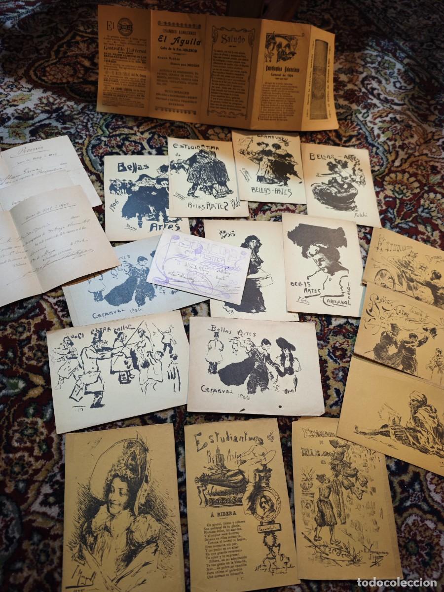 Otros objetos de arte: Lote Archivo Hist&oacute;rico Bellas Artes Valencia (1904-1906) - Estampas Carnaval Firmadas F. Cortina e Y