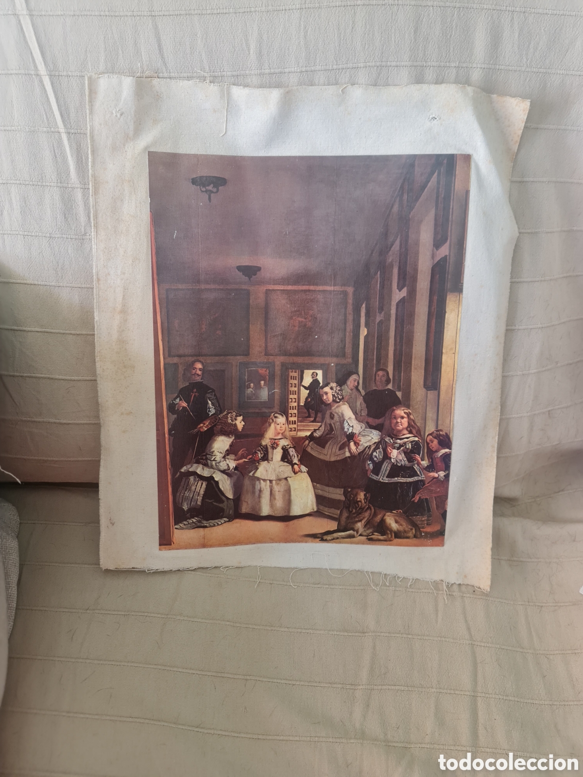 Otros objetos de arte: L&aacute;mina vintage Las Meninas de Vel&aacute;zquez sobre lienzo (50x40 cm)