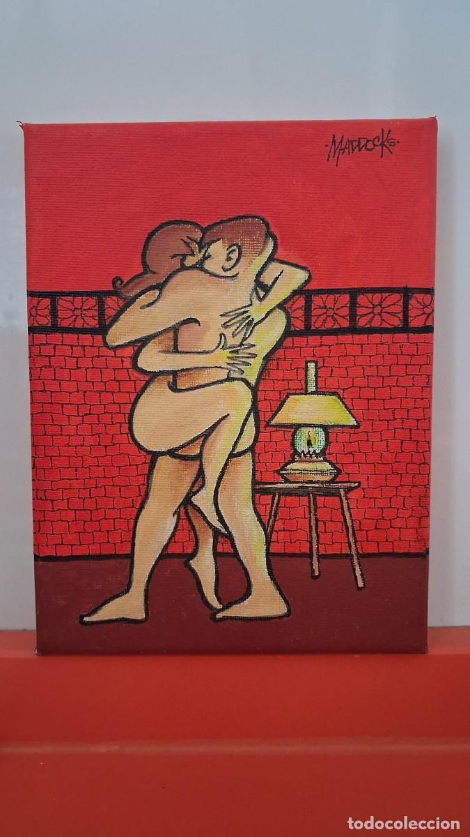Otros objetos de arte: Pintura Original Peter Maddocks (2011) &ndash; &rdquo;The Red Brick Wall&rdquo; &ndash; Acr&iacute;lico/&Oacute;leo sobre Lienzo