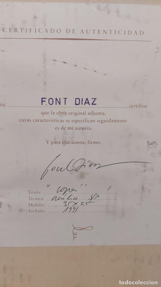 Otros objetos de arte: Cuadro Font D&iacute;az &rdquo;Copa&rdquo; - Foto 2