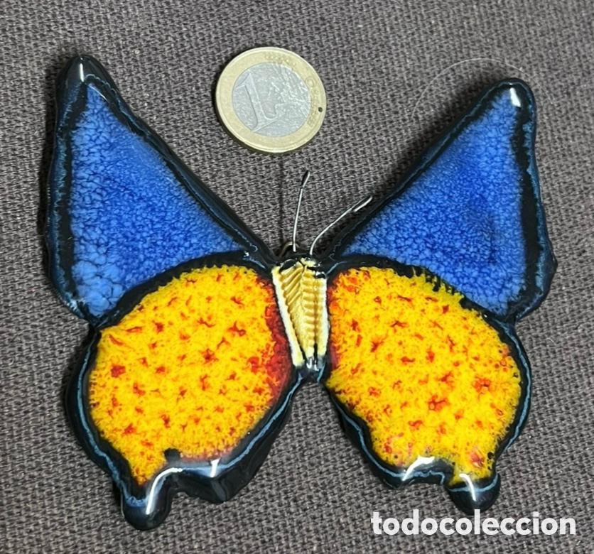 Otros objetos de arte: Figura para colgar. Mariposa. Cer&aacute;mica. Artesan&iacute;a de Oporto. Portugal.