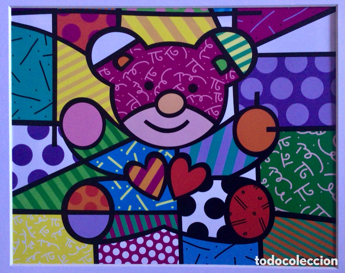 Otros objetos de arte: L&aacute;mina de Romero Britto Teddy Bear