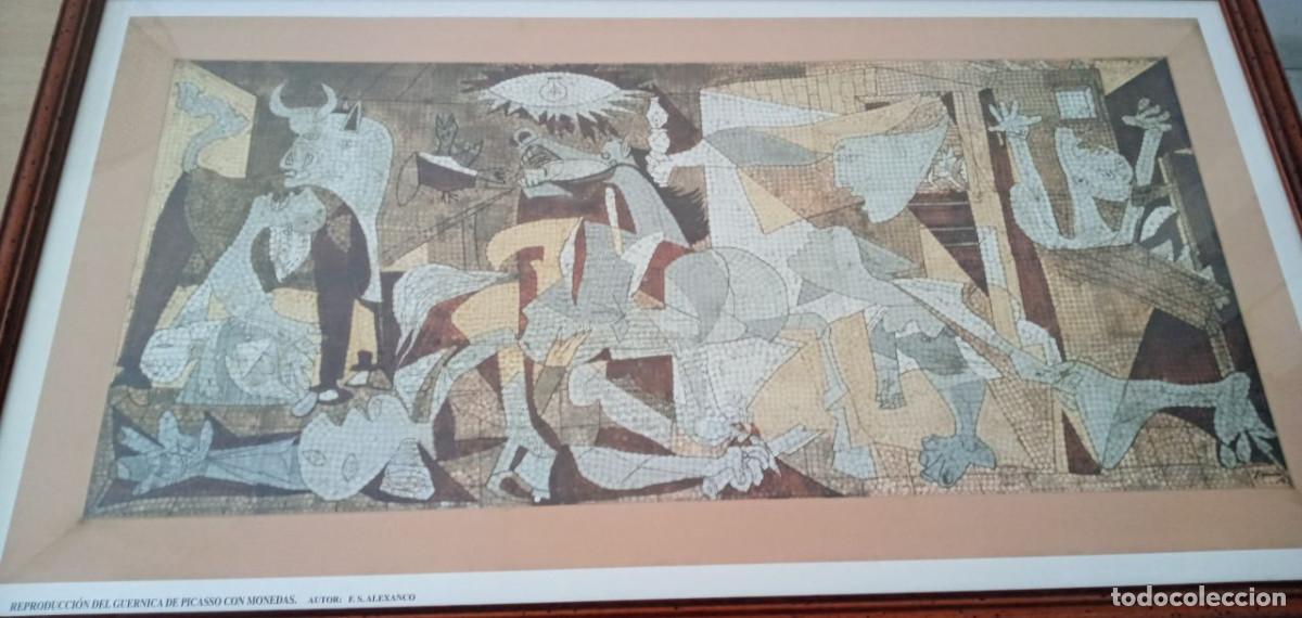 Otros objetos de arte: Reproducci&oacute;n enmarcada del Guernica de Picasso con monedas Autor: F.S. Alexanco 1999