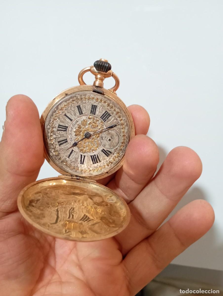 Otros objetos de arte: Reloj bolsillo Chs Robert tissot oro muy antiguo precioso