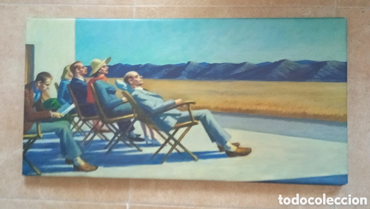 Otros objetos de arte: Cuadro r&eacute;plica GENTE AL SOL Edward Hopper