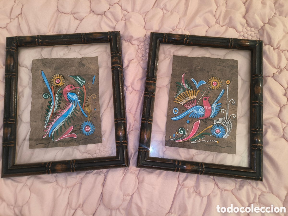 Otros objetos de arte: Dos pinturas mexicanas en papel amate