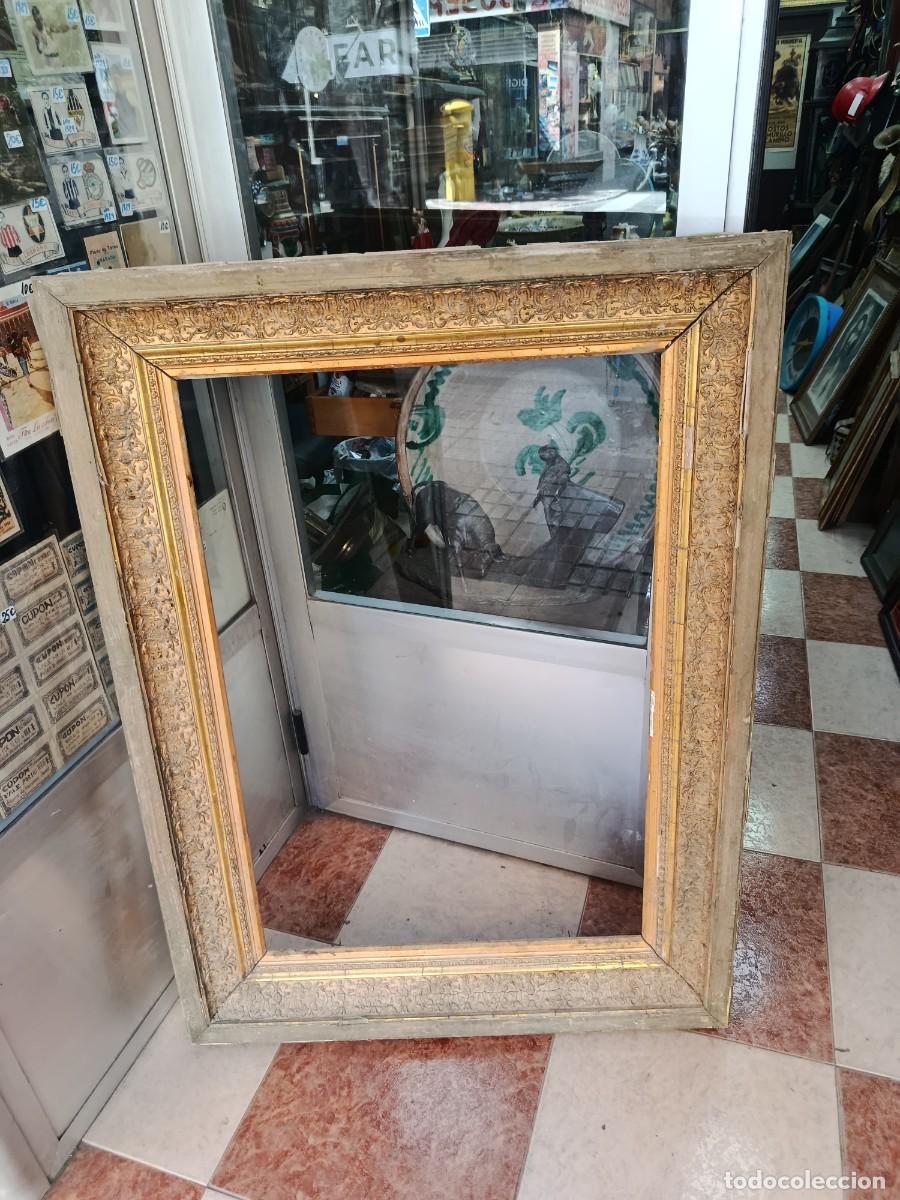 Otros objetos de arte: Espectacular marco con pan de oro, original mediados siglo XIX