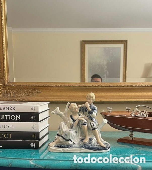 Otros objetos de arte: Figura porcelana cl&aacute;sica musicos