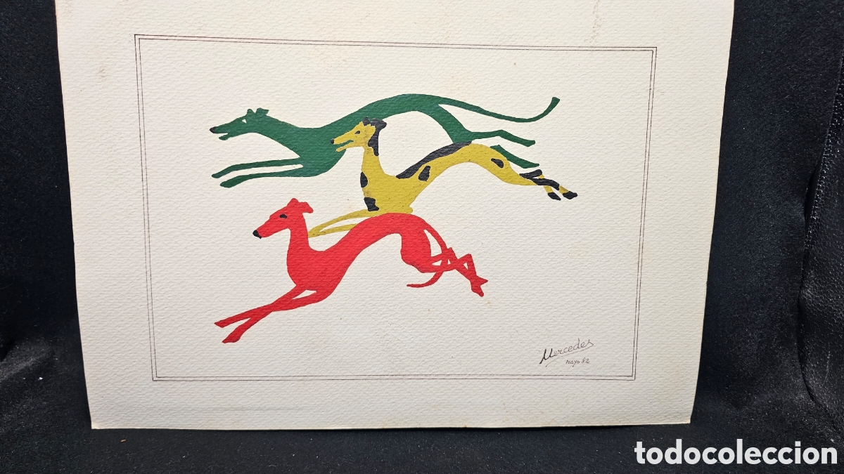 Otros objetos de arte: Pintura 3 galgos 1982