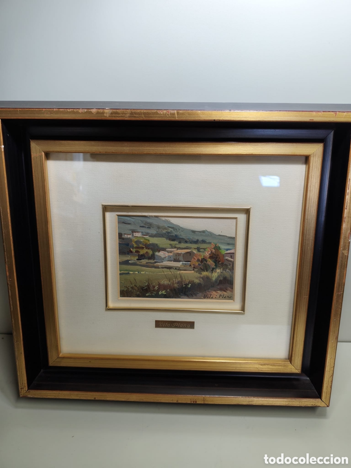 Otros objetos de arte: Cuadro pintura oleo de Vila i Plana, pintura sobre Tablex.