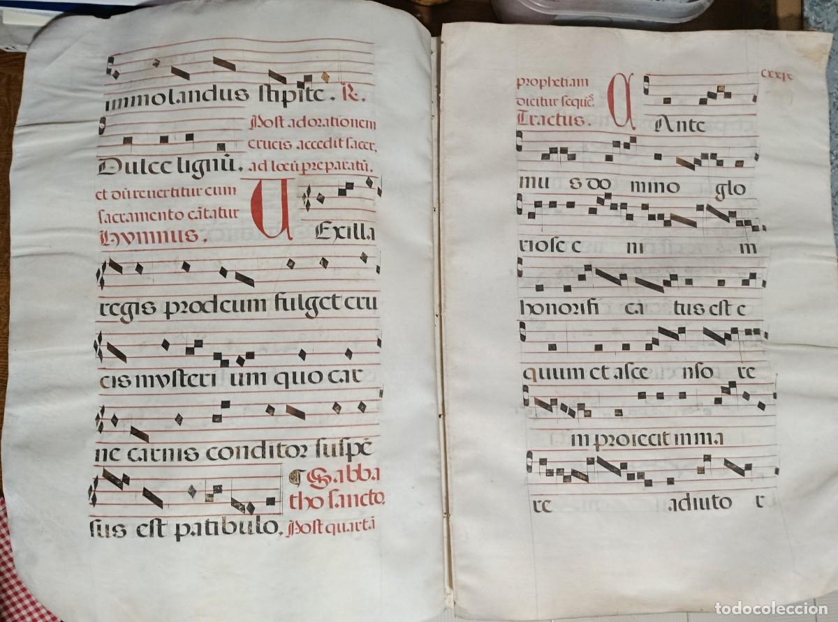 Otros objetos de arte: ANTIGUOS CANTORALES PERGAMINO - Foto 4