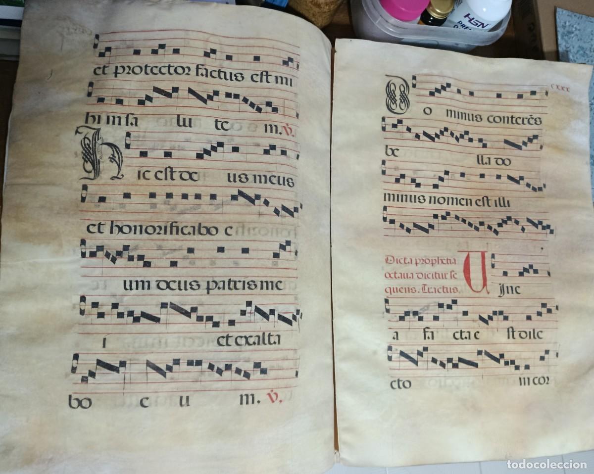 Otros objetos de arte: ANTIGUOS CANTORALES PERGAMINO - Foto 5