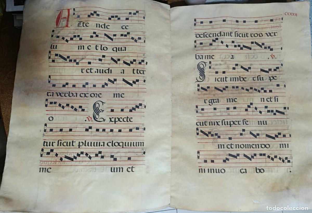 Otros objetos de arte: ANTIGUOS CANTORALES PERGAMINO - Foto 7