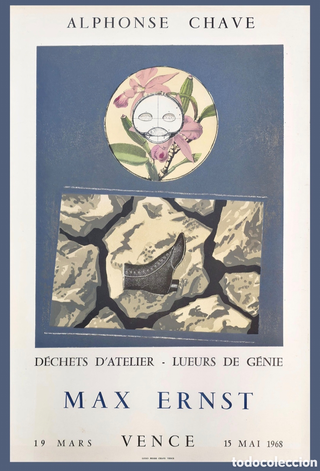 Otros objetos de arte: *MAX ERNST (1891-1976) - Vence, 1968 cartel litogr&aacute;fico original editado por Alphonse Chav&eacute;